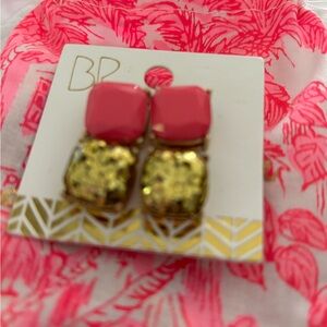 Double set of pink and gold earrings!